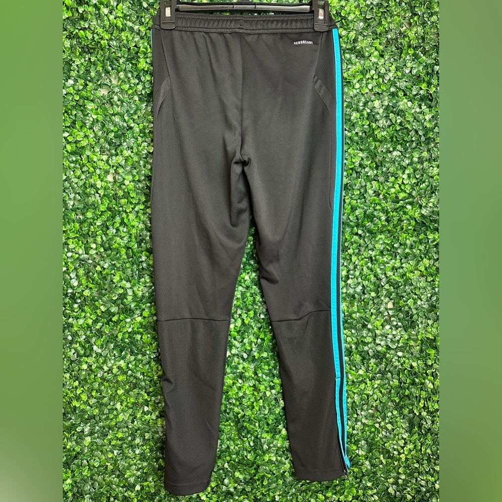 Adidas tricot black/multi colored boys track pants sz Medium - Picture 7 of 9
